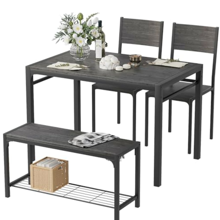 YESHOMY 4 Piece Kitchen Table & Chairs Set